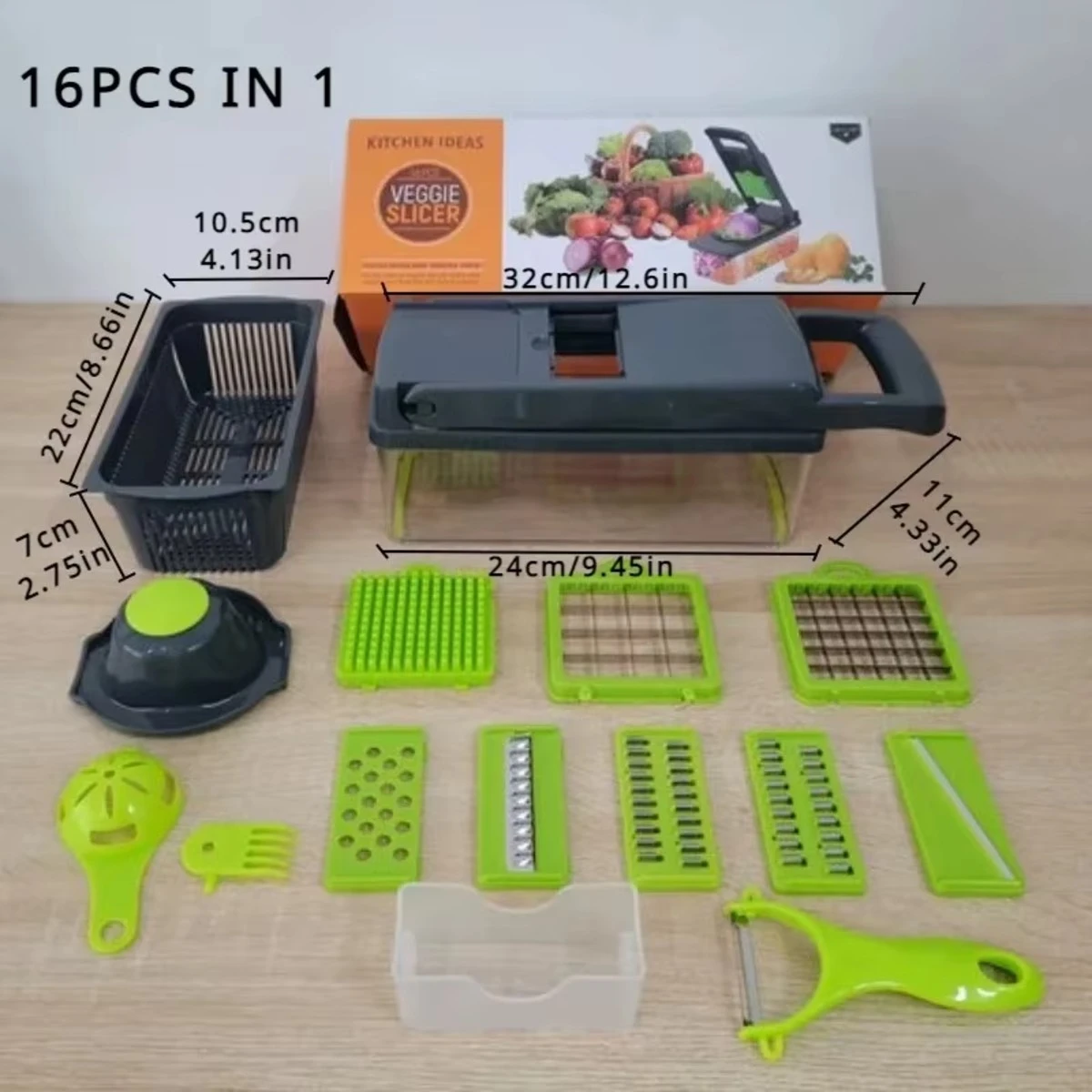 Hot Sale 14 in 1 Multifunctional Hand Held vegetable Chopper