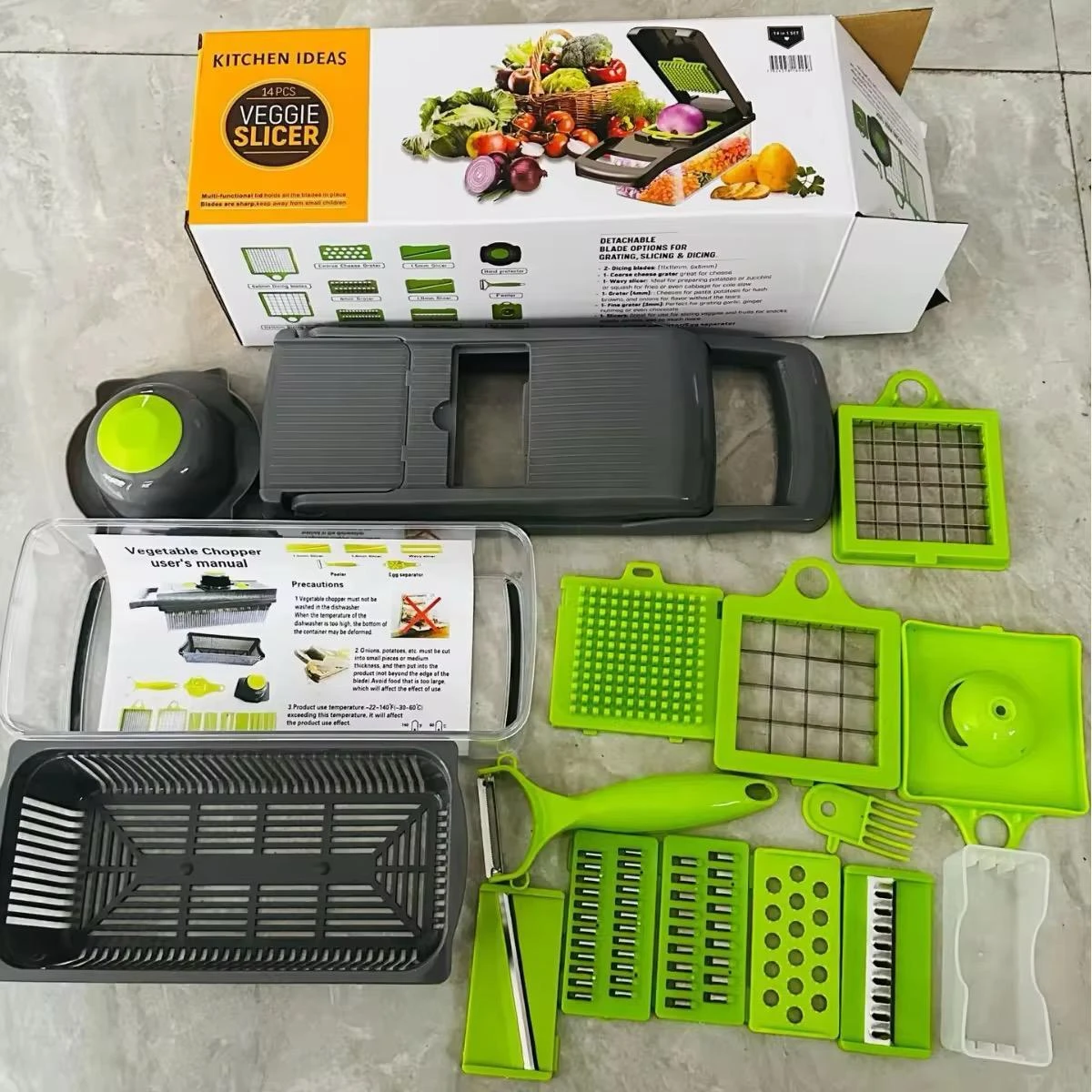 Hot Sale 14 in 1 Multifunctional Hand Held vegetable Chopper